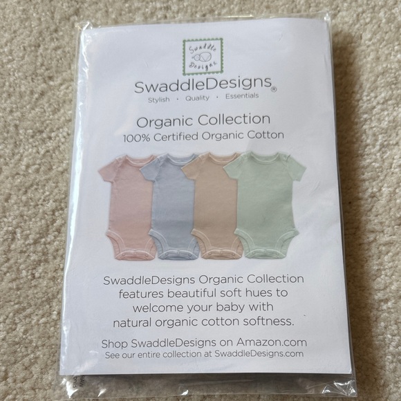 Swaddle Designs Organic Cotton Bodysuit - Light Green 3 month - Picture 2 of 2